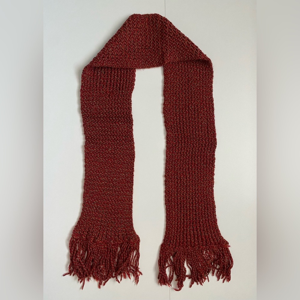 Winter Knit Red Scarf